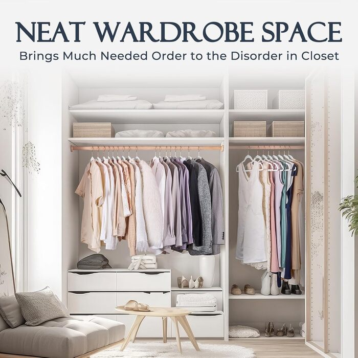 Плечики для одягу House Day Samt, оксамитові, антиковзні, компактні, білі - 60 шт.