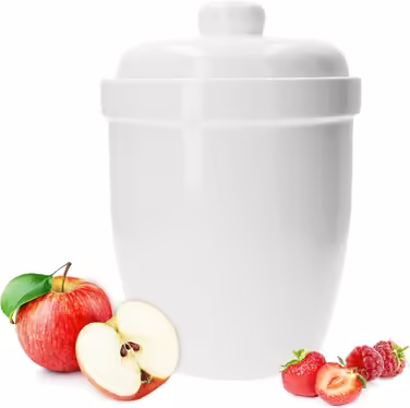 MamboCat Rumbar Rumtopf Modern Stoneware Vessel with Lid | Sauerkraut Pot Fermentation Pot Kimchi | Cucumber Pot Multi-Purpose Pot | Storage Container for Rumtopf Fruit | Stoneware Pot 4.8 Liters