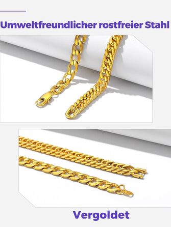 Набір браслетів для чоловіків Richsteel з нержавіючої сталі, 3 шт. (Чорний/Сталь/Золото), 9/8/4 мм, довжина 19/21/23 см, для подарунка