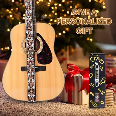 Гітарний ремінь Jacquard з вишивкою з бавовни та шкіряними кінцями для акустичної гітари (Gs-75-4 Retro Jacquard)