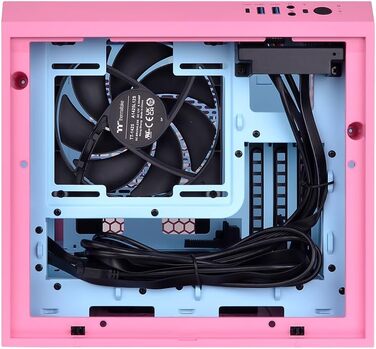 Корпус Thermaltake The Tower 200 Turquoise Mini-ITX з вертикальним оглядом, скло Temperd Glass, 280мм підтримка AIO, GPU до 380мм, турквіс