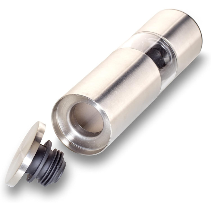 Набір з 2 мельниць для спецій Echtwerk: сіль та перець з нержавіючої сталі, ручні, з керамічним механізмом, для солі, перцю та чилі (срібна серія)