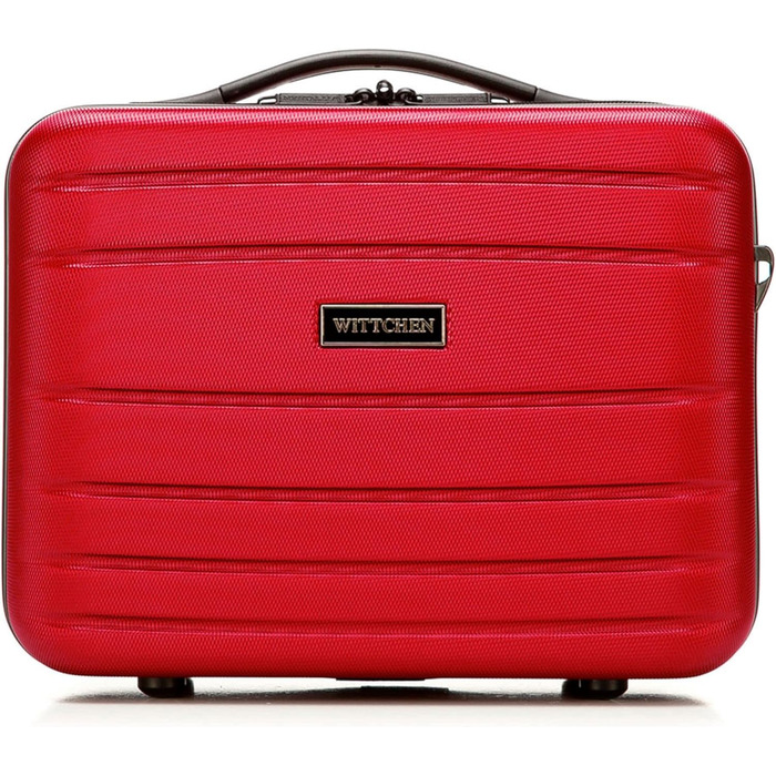 Валіза на колесах WITTCHEN Globe Line S, ручна поклажа, ABS, 4 колеса, кодовий замок, телескопічна ручка, червона | Підходить для Lufthansa, Eurowings, Ryanair, Condor, Discover Airlines