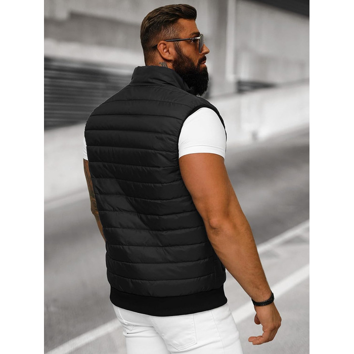 Чоловіча степкова жилетка OZONEE з капюшоном, без рукавів, спортивна, для перехідного сезону, чорна