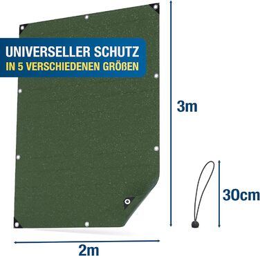 Professional Tarp 240 g/m² [3x4m] - Robust woven tarp with eyelets - Waterproof and UV-resistant tarp - Outdoor tarp - Weatherproof all-purpose tarp including 6 tarp straps (2 x 3 m)