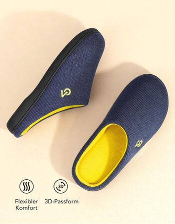 Чоловічі халапи VeraCosy з пам'ятю піни, двоколірні, 44/45 EU, блакитний/жовтий