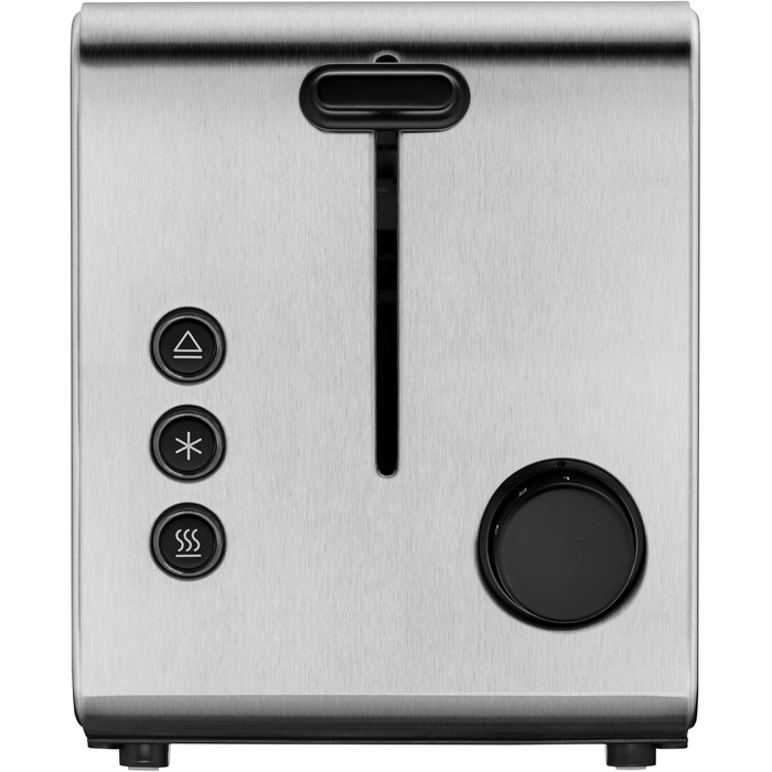 WMF Stelio 2-Slice Stainless Steel Toaster, Double-Slot Toaster with Bread Roll Attachment, Bagel Function, 7 Browning Levels, 900 W, Matte Stainless Steel Toaster