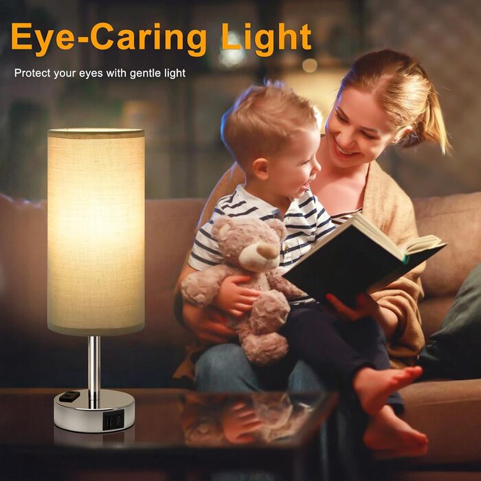 Настільна лампа Kakanuo з торшером, USB-порт, диммування, для спальні, дитячої кімнати, офісу, вітальні