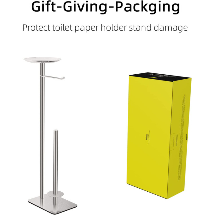 Підставка для туалетного паперу FEILERN, з полицею для запасних рулонів, нержавіюча сталь, щіткована поверхня