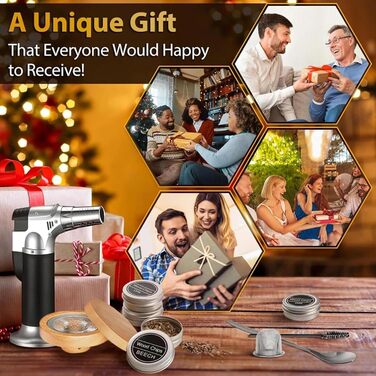 Набір для копчення коктейлів та віскі, з 4 дерев'яними стружками, ретро-набір для створення димчастих напоїв, ідеальний подарунок для батька, чоловіка та любителів коктейлів (#11)