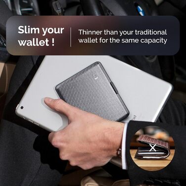 Чоловічий гаманець ÖGON -DESIGNS Smart Case Big Stockholm з великою місткістю, RFID-захистом та ефектом карбону