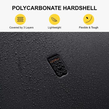 Чемодан-валіза LEVEL8, валіза на колесах, валіза для подорожей, жорсткий корпус, 4 колеса, ручна поклажа, TSA, 100% полікарбонат, мікро-діамантова текстура, великий (66см, 65л, чорний), темно-сірий, S (54x23.5x37см, 40л) з 6 шт.