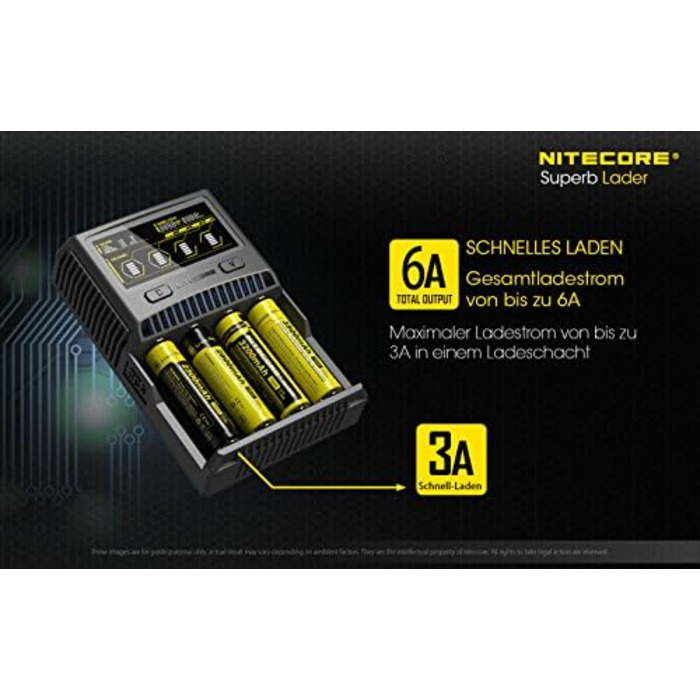 Зарядний пристрій Nitecore SC4 4-канальний для Li-Ion, NiMH, NiCd акумуляторів з LCD-дисплеєм