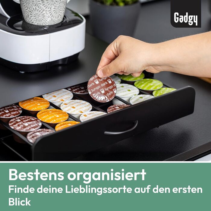 Тримач для капсул Nespresso Gadgy - органайзер для 50 капсул, нержавіюча сталь, чорний