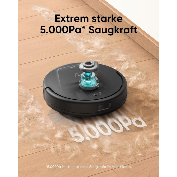 Робот-пилосос eufy L60 SES з функцією миття, потужність 5000Pa, лазерна навігація iPath, для ретельного прибирання, ідеальний для волосся та твердих підлог (відновлений)