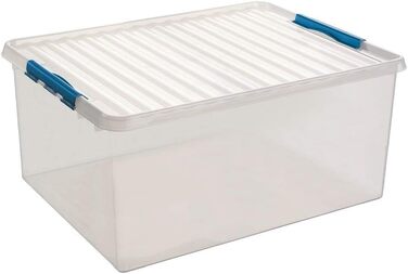 Sunware Q-Line Box - 120 Liter - 80 x 50 x 38cm - transparent/blue