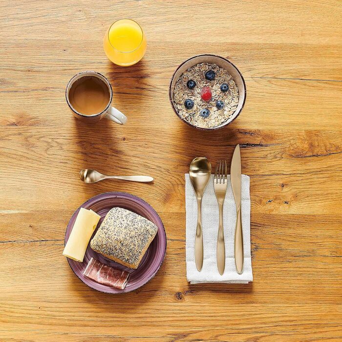 MÄSER Bel Tempo II, 30-piece Vintage Dinnerware Set for 6 People, Hand-Painted Ceramic Combination Service, Stoneware, Berry