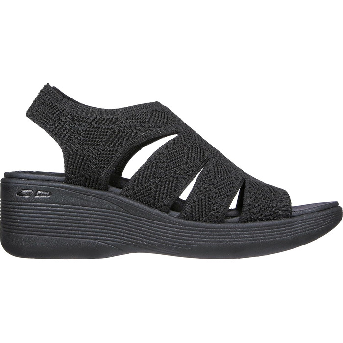 Босоніжки жіночі Skechers Pier-lite Memory Maker на танкетці, чорні (37 EU, широка ширина)