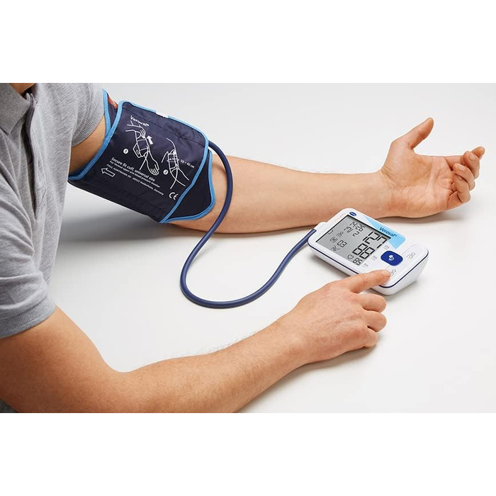 Тонометр Veroval на плече, м'яке вимірювання, клінічно перевірений, контроль положення манжети, виявляє порушення серцевого ритму, з програмним забезпеченням