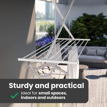 Foxydry Mini - Вертикальна сушарка для білизни, розкладна, алюміній та сталь, 128x54x25 см (Сірий)