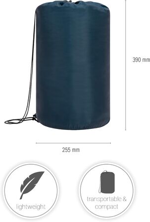 Paco Home Sleeping Bag - Washable, Breathable, Outdoor & Camping - Adult & Kids - Summer & Winter - Blue 220x70x6cm
