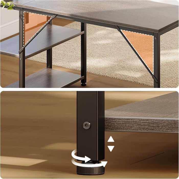 Ігровий стіл Coleshome, кутовий, з обертовим органайзером, 120x70 см (сірий)