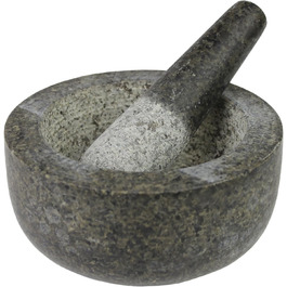 Набір для розмелювання JADE TEMPLE 17023: гранітний ступка та товкачок, 13 см, сірий