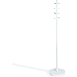 Umbra Pillar Coat Rack with Stool, Default_no_Selection_Value, White/Natural, One Size (White, Coat Rack)