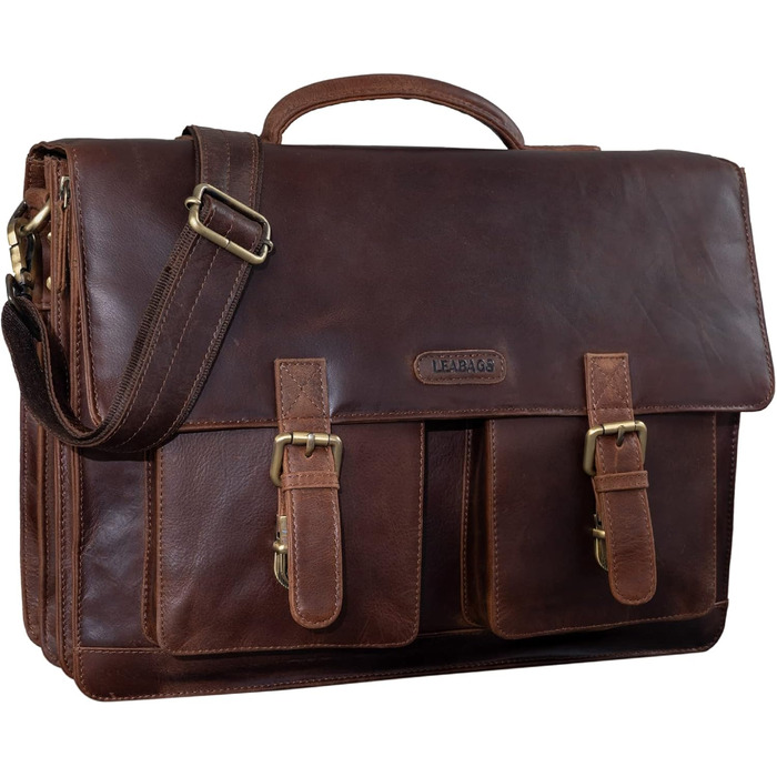 Сумка для ноутбука Leabags Leder Aktentasche чоловіча шкіряна до 15