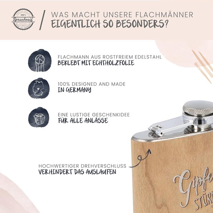 Фляга з нержавіючої сталі з гравіюванням - Оригінальний подарунок для любителів лиж та сноуборду | Ідеально для афтескі та зимових пригод (Гірський Штурм)