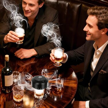 Електричний набір для приготування коктейлів з копченням, 6 смаків, дерев'яні тріски, ретро-сито для напоїв. Подарунок на ювілей, день народження, Різдво для чоловіків, батька.