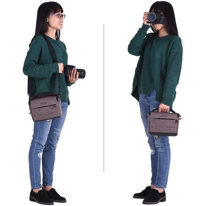 Сумка для камери Andoer: для Canon, Nikon, Sony, Fujifilm, Olympus, Panasonic (1 камера + 2 об'єктиви + аксесуари)