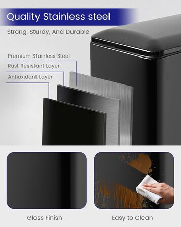 Сміттєвий бак для кухні 30 літрів, вузький, з м'яким закриттям, з педаллю, зелений