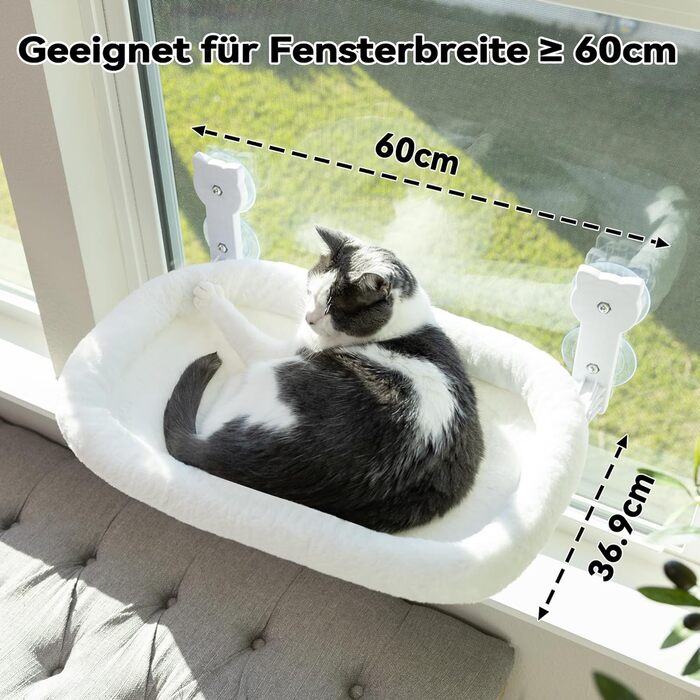 Кішка ліжко на вікно, гамак для котів на вікно, зручне ліжко-гамак для котів, міцне та легке в установці, до 18 кг