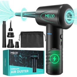 Електричний пилодув MECO ELEVERDE: бездротовий, 100000 об/хв, 7kPa, USB-C зарядка для чищення ноутбука, офісних пристроїв та диванів