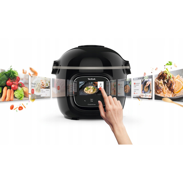 Мультиварка-скороварка Tefal Cook4me Touch CY912, 6 л, Wi-Fi, 13 функцій, чорна