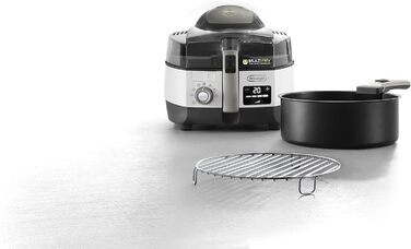 De'Longhi MultiFry Extra Chef Plus FH1396 Air Fryer, Multicooker with 1.7 kg Capacity, 8 Cooking Programs, Convection System with 2 Heating Elements, Grill Function, Recipe App, 2300 Watts, White 8 Programs