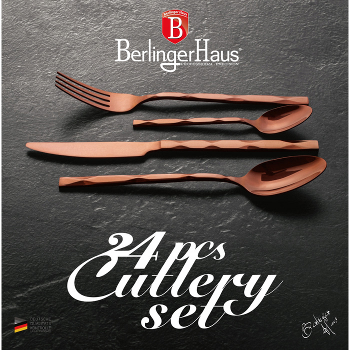 Набір столових приборів Berlinger Haus Rose Gold BH-2621, 24 предмети