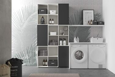 Настінний куб Iconico Home QBE з 4 відділеннями, білий, 75x35x75 см – для передпокою, вітальні, спальні, дитячої, кабінету
