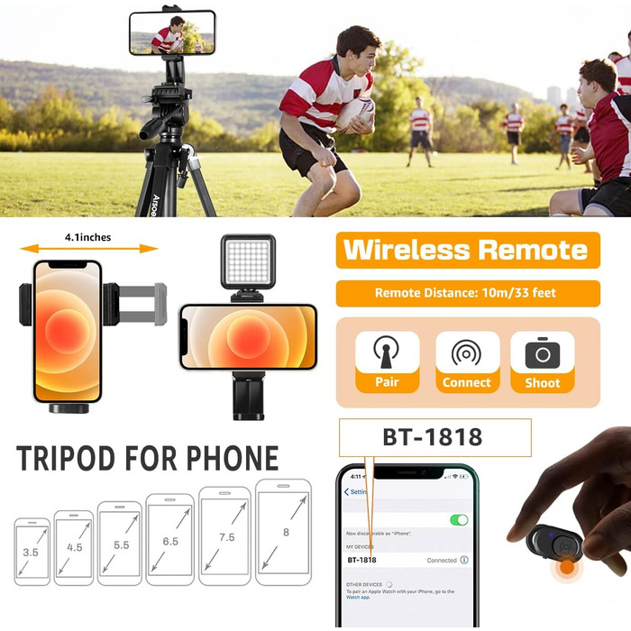 Штатив для камери 175см з Fluid-головкою: для Sony, Nikon, Canon, TikTok, Vlog (алюміній)