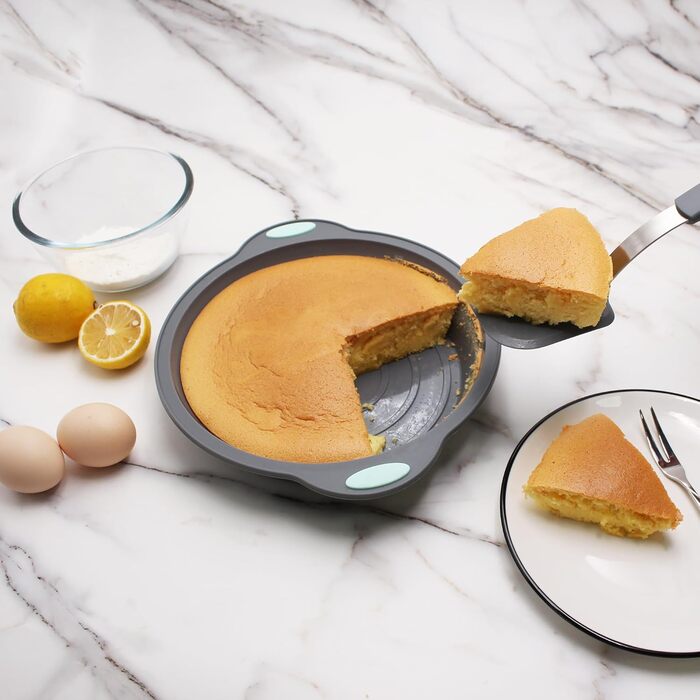 To encounter Round Silicone Cake Molds, 22.5 cm, Non-Stick Silicone Baking Molds, Food Grade, with Metal-Reinforced Frame, Increased Strength