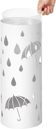 SONGMICS White Umbrella Stand - 49 x 19.5 cm - Durable & Stylish