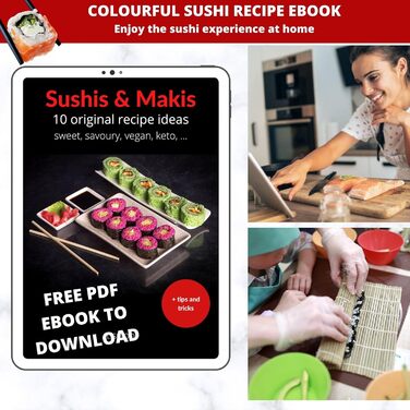 Набір для приготування суші: килим, ніж, палички, форми для ролів та макі. Ідеальний подарунок для жінок та чоловіків