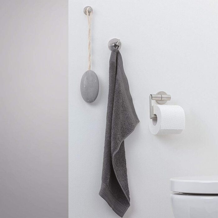 Tiger Boston Stainless Steel Toilet Paper Holder - Wall Mounted, Brushed Finish - Includes Small Boston Hook