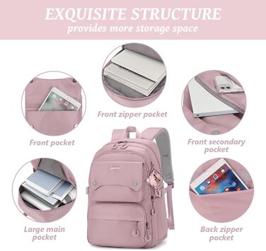 Шкільний рюкзак для дівчаток та хлопців підлітків, рюкзак для жінок та чоловіків, рюкзак для ноутбука 15,6 дюймів, повсякденний рюкзак для подорожей та навчання, водонепроникний, рюкзак для коледжу #6 фіолетовий