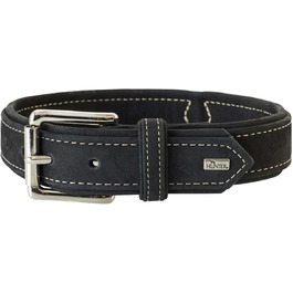 Нашийник для собак Hunter, шкіряний нубук, міцний, м'який, чорний, розмір S-M