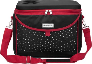 Кühltasche 22 L Picknick Kühlbox 35 x 24 x 27 cm - Farbauswahl (Schwarz Weiß Gepunktet) - Холодильна сумка Андора 22 л для пікніка, 35 x 24 x 27 см, чорно-біла в горошок