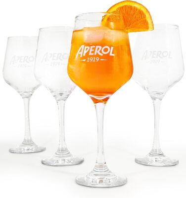 Набір келихів Maxito Original Aperol Spritz, 4 шт. | Сучасний дизайн | Ідеальний подарунковий набір Aperol Spritz | Келихи для коктейлів