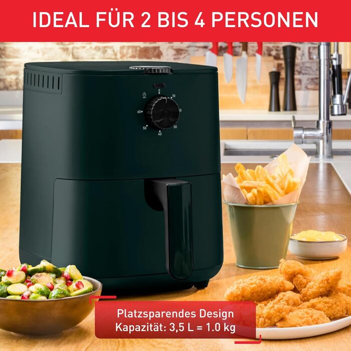 Фритюрниця Tefal EY1303 Easy Fry Essential 3,5 л, енергоощадна, антипригарне покриття, регульована температура, таймер, компактна, зелена