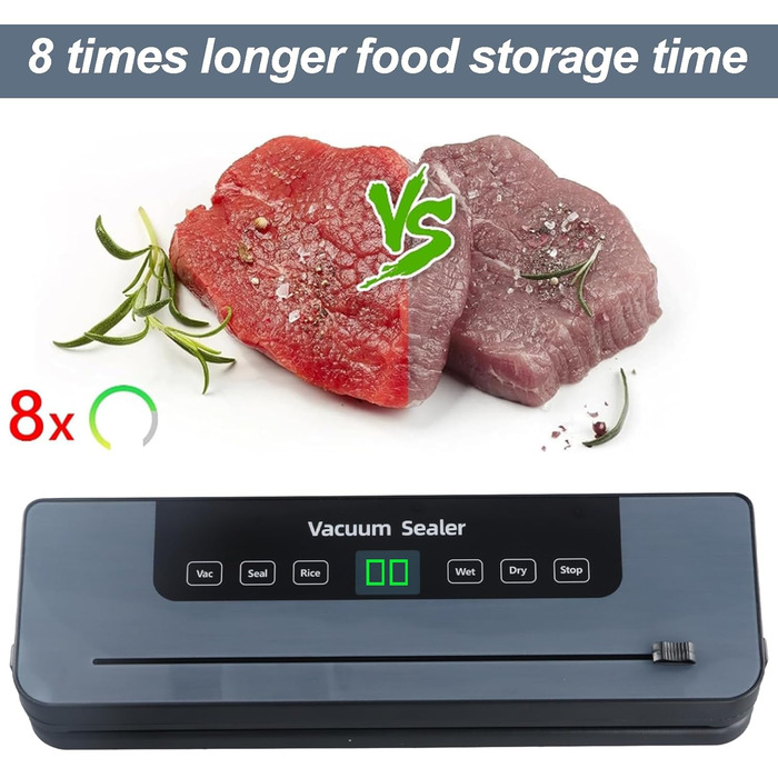 Вакуумний пакувальник Focenat з нарізкою, комплект з 10 пакетами, для зберігання продуктів харчування, міцна зварювальна швейна 30 см